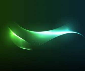 Blue And Green Tones Wave Line On Dark Light Background Vector Graphic