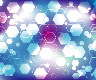 Blue And Purple Hexagonal Vector Background