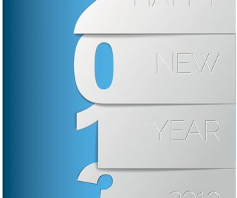 Biru Dan Putih Bahagia Baru Year13 Wallpaper Vektor