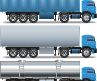Blue Big Truck Vector