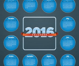 синий круг месяц Block16 шаблон календаря