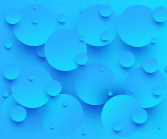 Blue Color Circle 3d Abstract Background