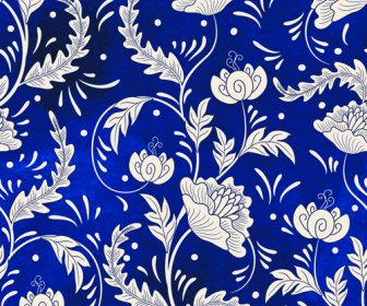 Ornamenti Decorativi Blu Russo Stile Vettoriale