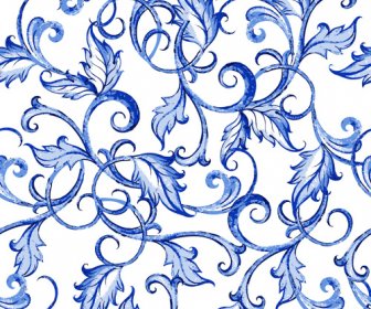 Azul Adornos Florales De Vectores Fondos