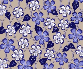 블루 꽃 원활한 패턴 벡터