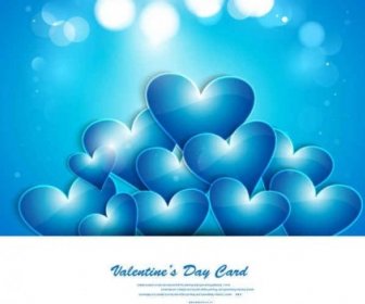 หัวใจสีฟ้าเวกเตอร์เงาบัตรอวยพร