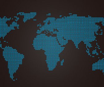 LED Azul De Mapas Del Mundo Vetor