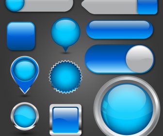Blaue Multishaped Digital Buttons Kollektion