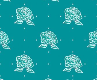 Blue Seamless Floral Pattern
