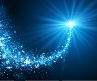 Blue Style Light And Snowflake Christmas Vector Background