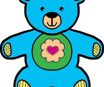 Ilustrasi Vektor Gambar Boneka Beruang Biru