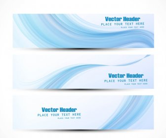 Blue Vector Header Wave Illustration Design