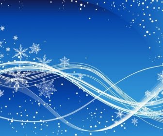 Blue Winter Background With Snowflakes