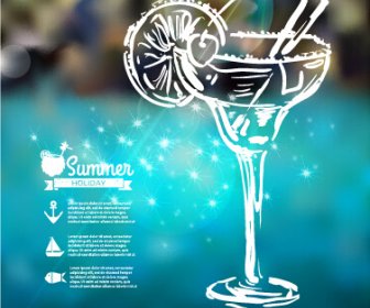Blurred Summer Elements Background Vector