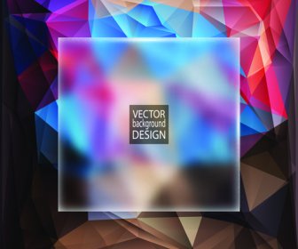 Blurs Glass With Polygonal Backgrounds Vector