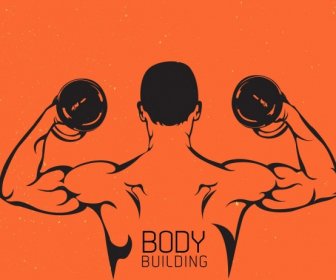 Body Building Background Muscle Man Icon Classical Decor