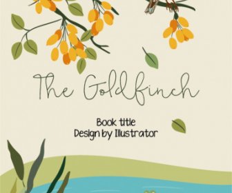Book Cover Template Wildlife Elements Sketch Colorful Classic