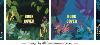 book cover templates forest leaves sketch dark classic
