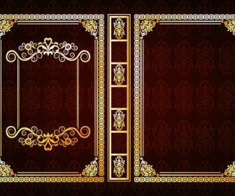 Book Decorative Template Classical Frame Dark Brown