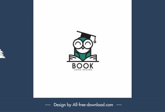 Books Logo Templates Classic Flat Shapes Sketch
