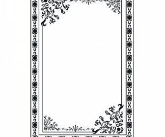 Borde Plantilla Decorativa Negro Blanco Elegante Decoración Clásica Simétrica
