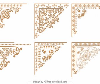 Bordi Decorativi Modelli Retrò Asimmetrico Disegno Di Flora