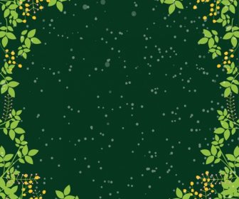 Border Template Green Leaves Decoration Sparkling Space Backdrop