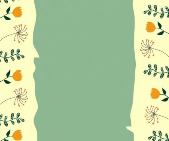 Border Template Natural Flower Decoration Colored Repeating Style