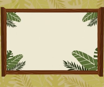 Border Template Natural Leaves Decoration