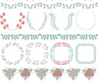 Borders With Frame And Laurel Wreath Cute Vector