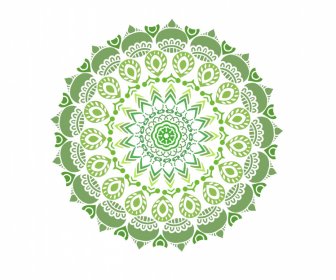 Botanical Mandalas Logotype Classical Symmetric Illusion Circle Shape Design
