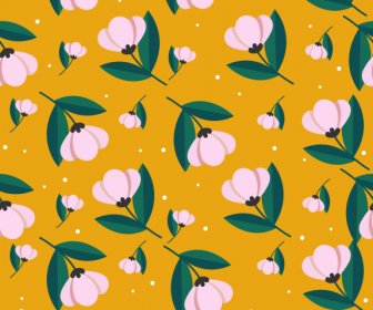 Botanical Pattern Template Colored Repeating Classic Design