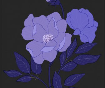 Botany Painting Dark Design Handdrawn Vintage