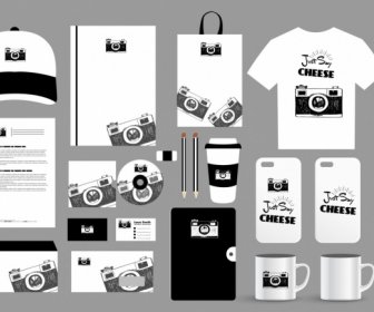 Brand Identity Sets Camera Decor Mockup Design