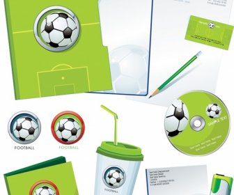 brand identity sets football theme green ground ball