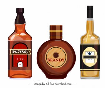 Brandy Design Elements Bottle Sketch Flat Design