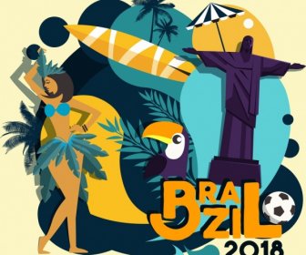 Brasil Banner Publicitário Elementos De Design Coloridos
