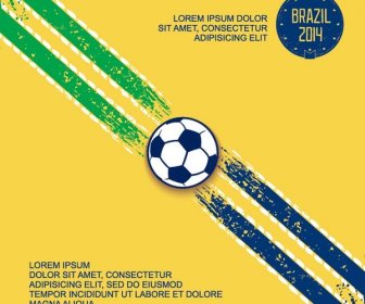 ブラジル カラー塗料スプラッシュ サッカー ポスター テンプレート ベクトル