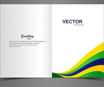 Brazil Creative Flag Colors Concept Greeting Card Colorful Wave Vector