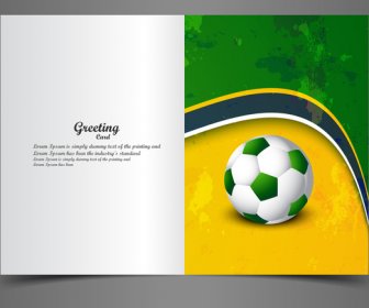 브라질 창조적인 플래그 색 개념 인사말 카드 화려한 웨이브 벡터