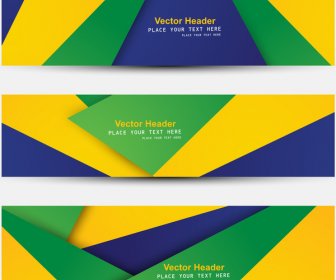 Бразилия флаг цвета концепции баннера и заголовок набор стильных волновой вектор Иллюстрация