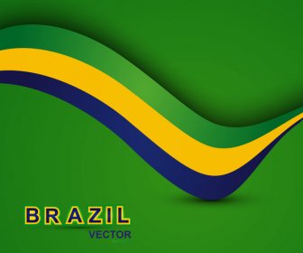 Brésil Drapeau Concept Création D’entreprise Vague Coloré Fond