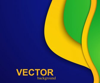 Brasil Bandeira Conceito Criativo Colorido Elegante Onda Isolada De Fundo Vector