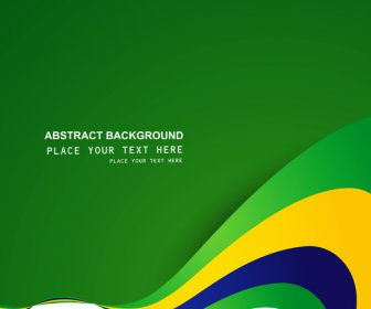 Brazil Flag Concept Creative Colorful Stylish Wave Isolated Vector Background