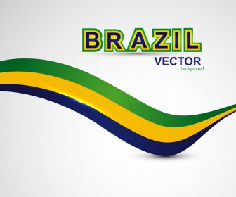Brésil Drapeau Concept Créatif Vague élégant Coloré Isolé Vector Background