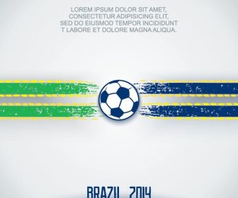 Brasil Bendera Sepak Bola Vektor Dengan Teks