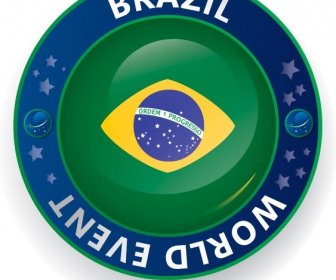 Brasil Mundo Evento Logotipo Do Vetor