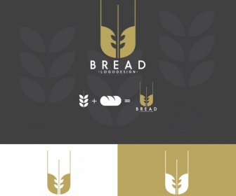 Bread Logotype Flat Wheat Sketch