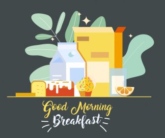 Kolorowy Klasyczny Projekt Tło śniadanie