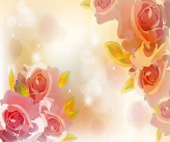 Bright Background With Flower Design Vector